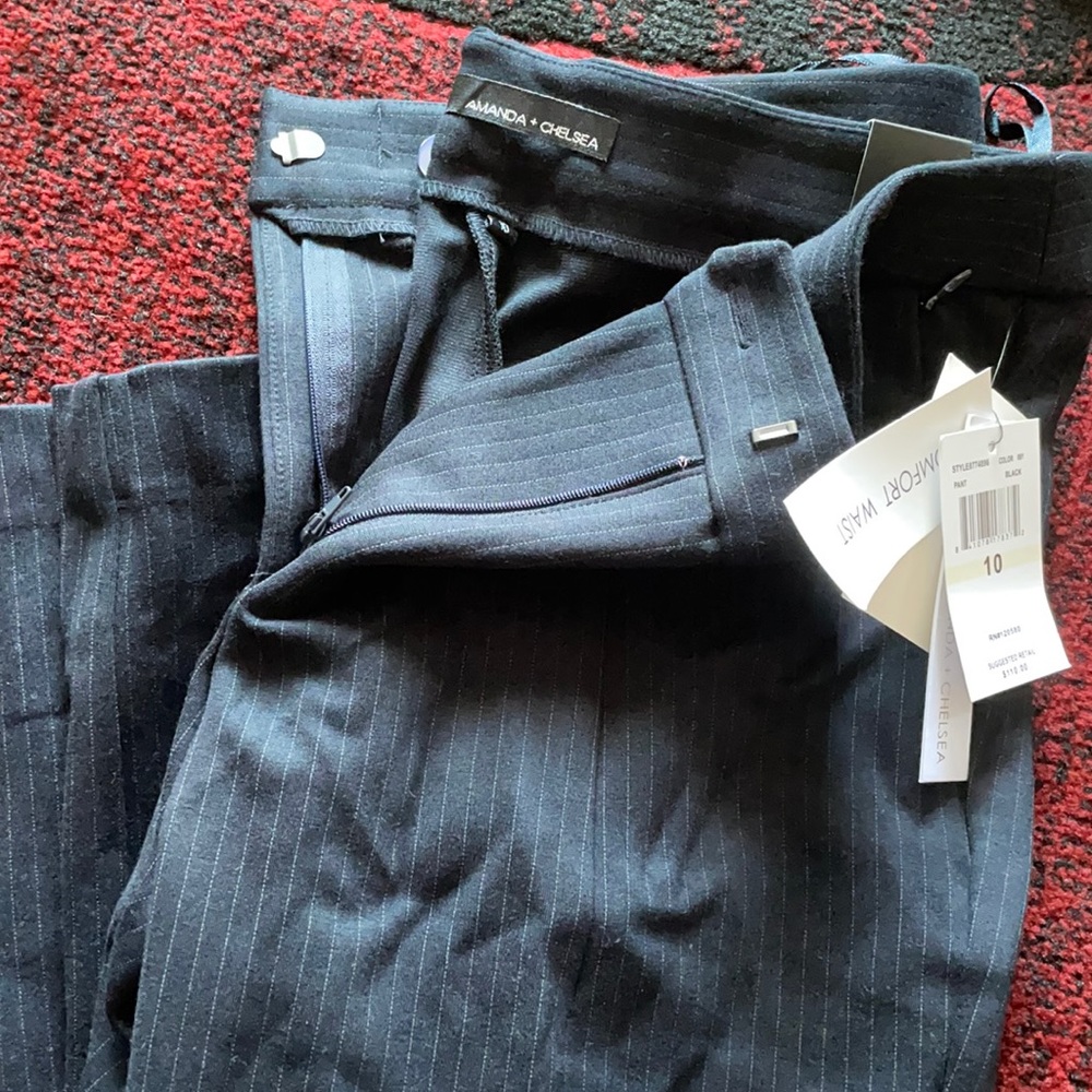 Amanda+ Chelsea Striped Ankle Work Pants